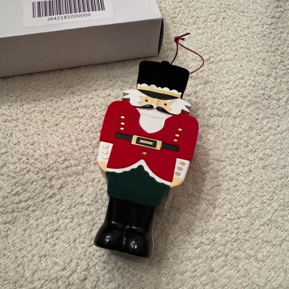 Diamonique Holiday Nutcracker Ornament with stud earrings NEW